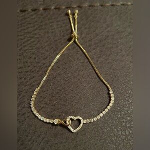 Gold Heart Infinity Bracelet